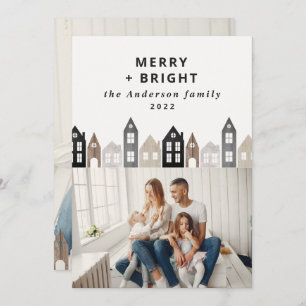 Cartão De Festividades Natal no Japão Moderno Casas Nórdicas 2 Fotografia