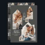 Cartão De Festividades Natal no Japão moderno Casas nórdicas 3 fotos<br><div class="desc">Natal no Japão moderno Casas nórdicas na moda simples 3 design de cartão de feriado</div>