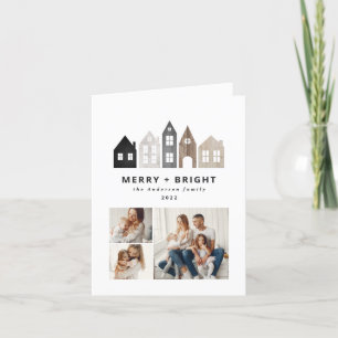 Cartão De Festividades Natal no Japão moderno Casas nórdicas 3 fotos