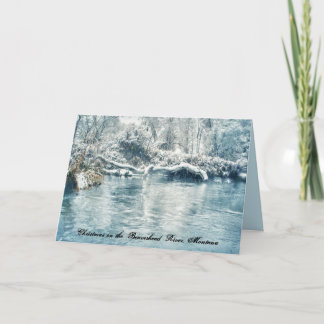 Cartão De Festividades Natal no rio de Beaverhead, Montana