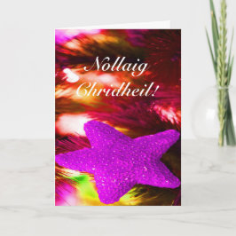Cartão De Festividades Natal Nollaig Chridheil Purple Star I Feriado