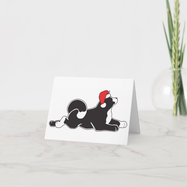 Cartão De Festividades Natal Notecard de MARTE Akita (Frente)