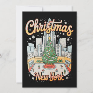 Cartão De Festividades Natal Nova York NY Viagem Férias Temporada de Fest