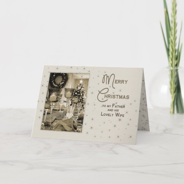 Cartão De Festividades NATAL - Pai e Esposa - BONITO ÚNICO (Frente)