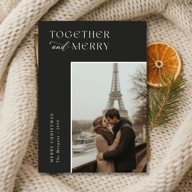 Cartão De Festividades Natal para a família Elegante e Feliz (Criador carregado)