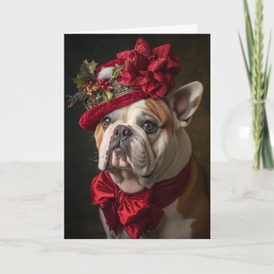 Cartão De Festividades Natal para Bulldog Inglês Vitoriano