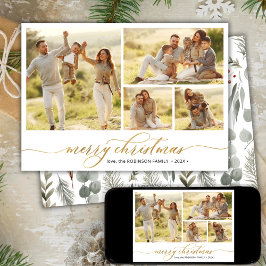 Cartão De Festividades Natal para Colagem de Fotografias com Script de Fo