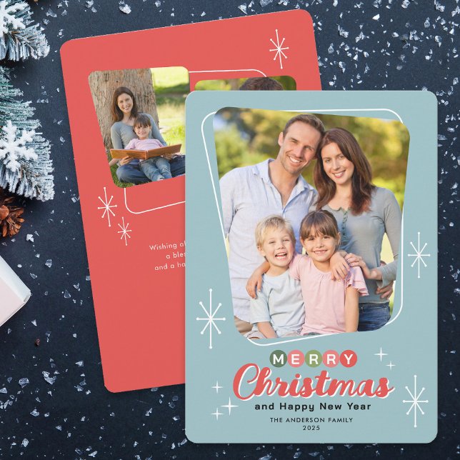 Cartão De Festividades Natal para fotos modernas do século médio (Criador carregado)