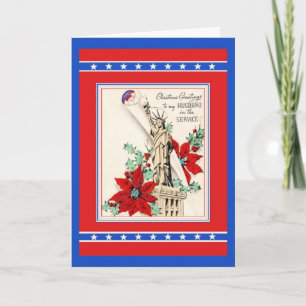 Cartão De Festividades Natal para o meu marido no serviço vintage