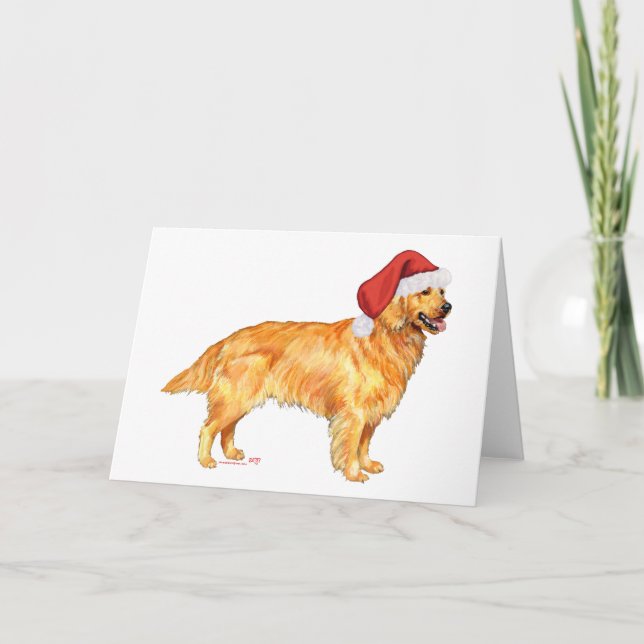 Cartão De Festividades Natal para ouro Retriever (Frente)