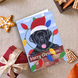 Cartão De Festividades Natal para Papais noeis de Labrador Negro