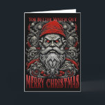 Cartão De Festividades Natal para Papais noeis horrorosos<br><div class="desc">Divertido design de Natal com um terror e um Papai Noel assustador. . observando.</div>