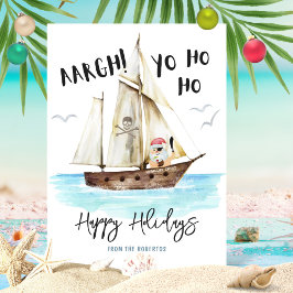 Cartão De Festividades Natal para Papais noeis piratas do Yo Ho