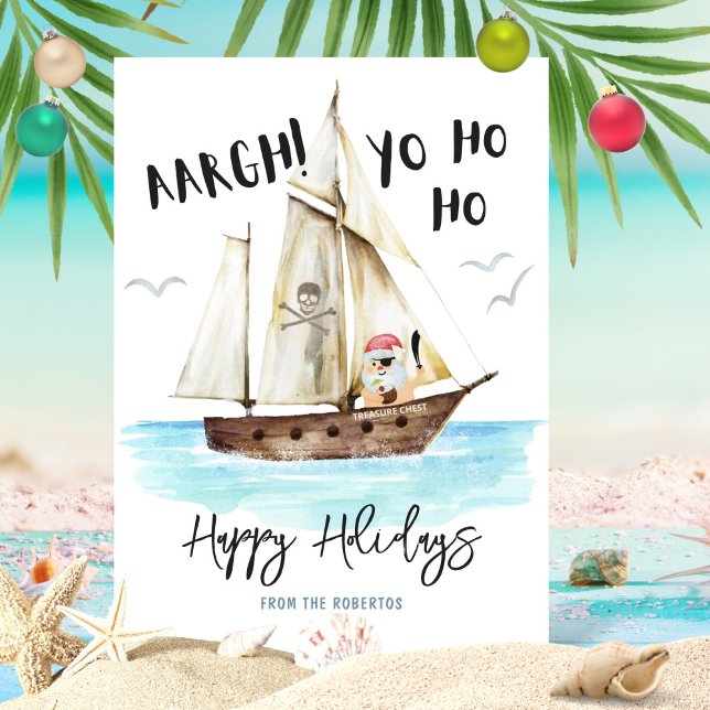 Cartão De Festividades Natal para Papais noeis piratas do Yo Ho (Criador carregado)