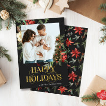 Natal para Poinsettia Dourada e Preta Elegante