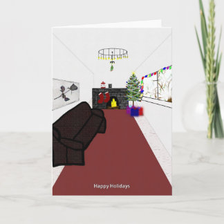 Cartão De Festividades Natal pelo fogo