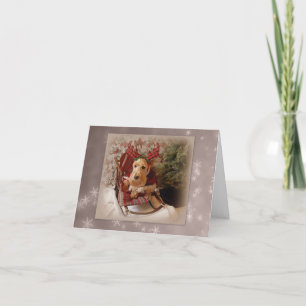 Cartão De Festividades Natal Peludo e Brilhante