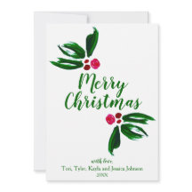 Natal Personalizado com Azevinho Verde Moderno