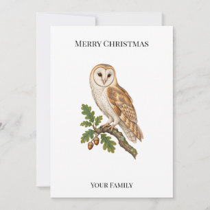 Cartão De Festividades Natal Personalizado da Família com Coruja-Barn