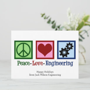 Cartão De Festividades Natal Personalizado da Peace Love Engineering Comp