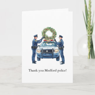Cartão De Festividades Natal Personalizado de Apreciação da Polícia