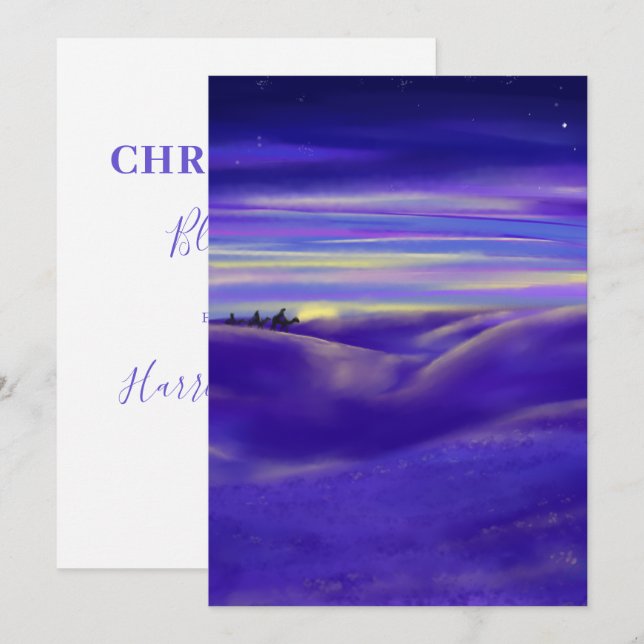 Cartão De Festividades Natal personalizado de três reis aquarela (Frente/Verso)