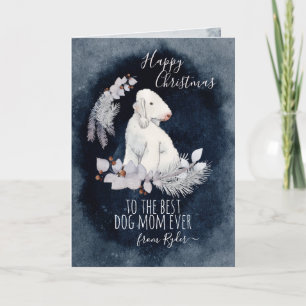Cartão De Festividades Natal Personalizado do Bedlington Terrier