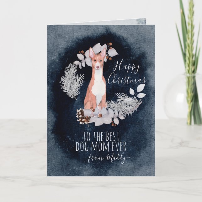 Cartão De Festividades Natal Personalizado do Caça Ibizan (Frente)