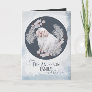 Cartão De Festividades Natal Personalizado do Clumber Spaniel