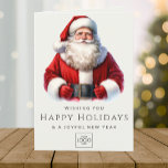 Cartão De Festividades Natal personalizado elegante para profissionais de<br><div class="desc">Envie os desejos de feriado quente em estilo com o Cartão de Natal Personalizado Elegante para Logotipos da Empresa. Projetado para empresas que desejam criar uma impressão duradoura, esta placa permite que você coloque o logotipo de sua empresa na frente e no centro, fazer que ele seja um destaque entre...</div>