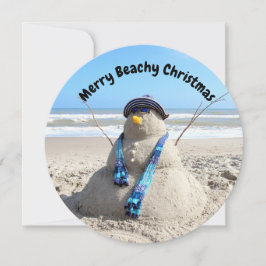 Cartão De Festividades Natal personalizado em Snowman Beach na Flórida
