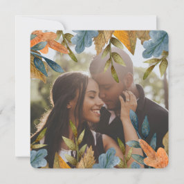 Cartão De Festividades Natal Personalizado Laranja Azul Deixa Foto