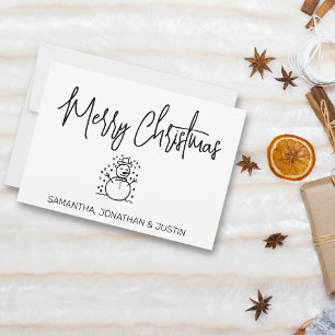Cartão De Festividades Natal Personalizado Minimalista de Fim de Ano