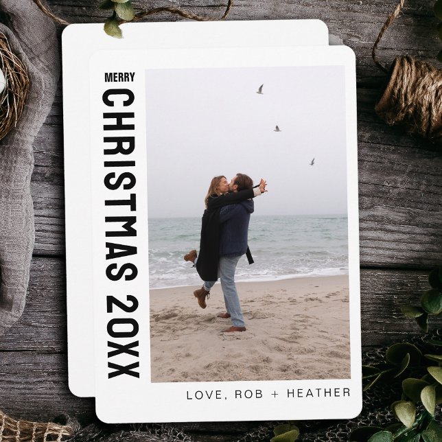 Cartão De Festividades Natal Personalizado Moderno e Minimalista (Criador carregado)