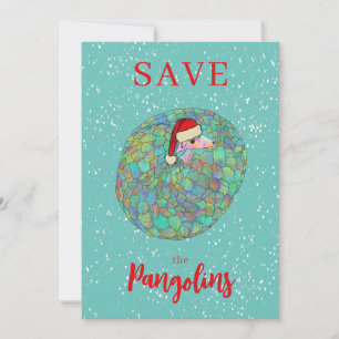 Cartão De Festividades Natal Personalizado Salve o Pangolim