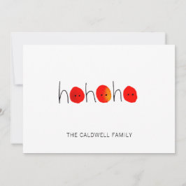 Cartão De Festividades Natal pintado à mão, vermelho e preto