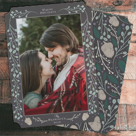 Cartão De Festividades Natal plano botânico moderno