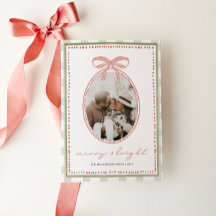 Natal Préppy Vintage com Laço Rosa para Foto da Fa