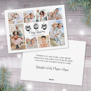 Cartão De Festividades Natal Preto Branco Foto Elegante