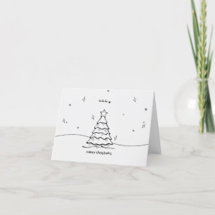 Cartão De Festividades Natal preto e branco