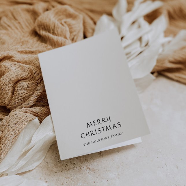 Cartão De Festividades Natal preto e branco elegante (Criador carregado)