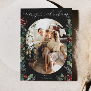 Cartão De Festividades Natal preto minimalista 1 Foto