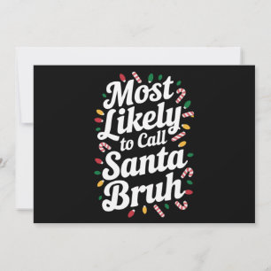 Cartão De Festividades Natal Provavelmente Liga Para Papai Noel Família X