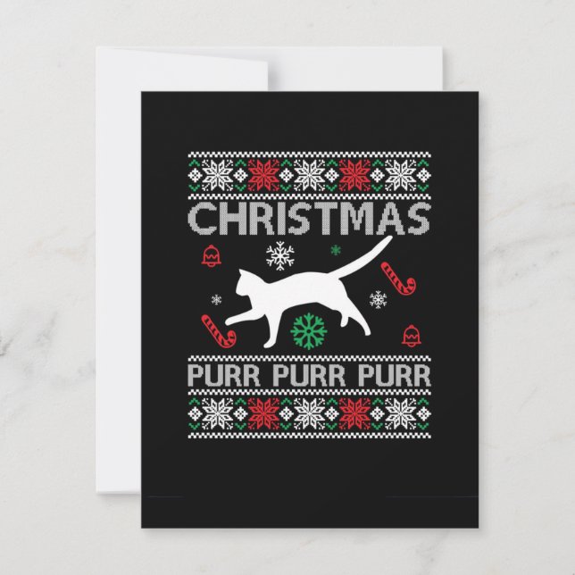 Cartão De Festividades Natal Purr Purr Purr (Frente)