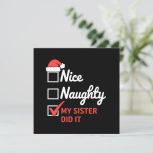 Cartão De Festividades Natal Querida Malvada Irmã Fez Isso Xmas Família