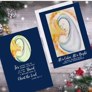 Cartão De Festividades Natal Religioso Cena de Natividade Escritura Bíbli