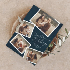 Cartão De Festividades Natal Religioso da Colagem de Fotos do Script Mode