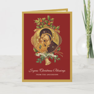 Cartão De Festividades Natal Religioso Jesus Virgem Maria Vintage