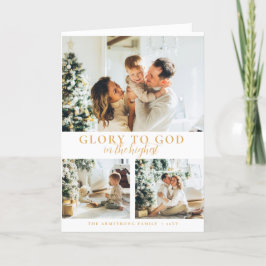 Cartão De Festividades Natal Religioso Minimalista Moderno Dourado 3 Foto