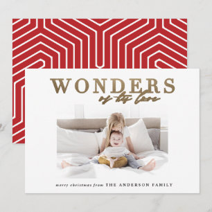 Cartão De Festividades Natal religioso moderno chic dourado multi foto